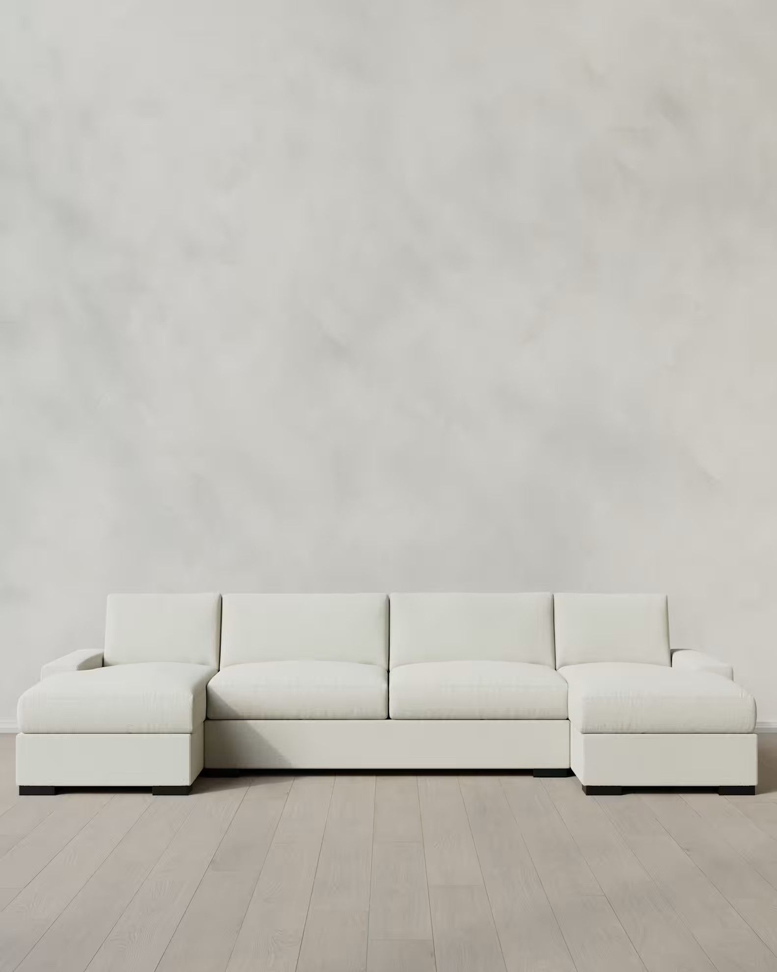 Stillman Performance Basketweave U Sectional in Ivory | Quince