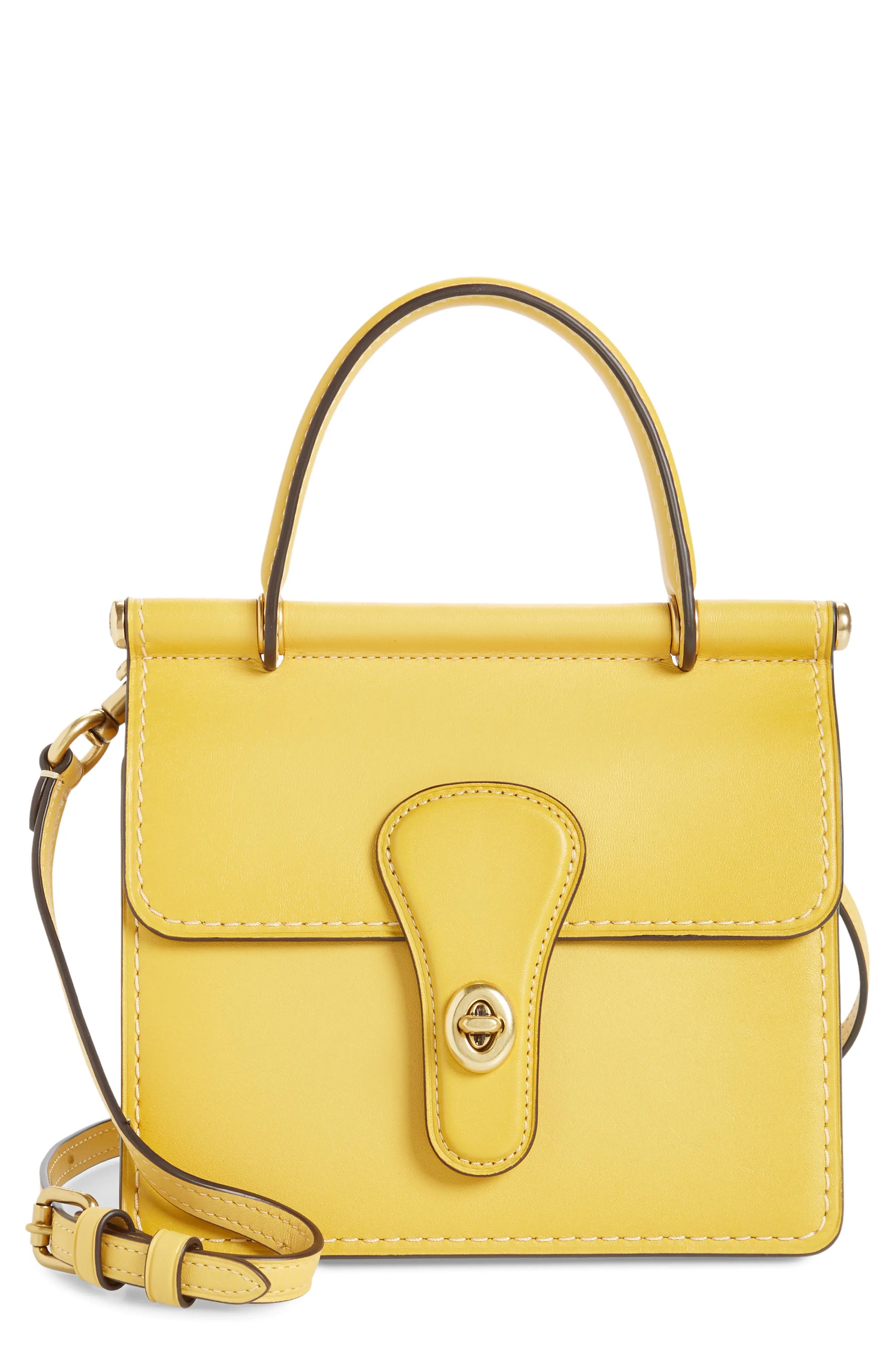 Coach The Coach Originals Willis Leather Top Handle Bag - Yellow | Nordstrom