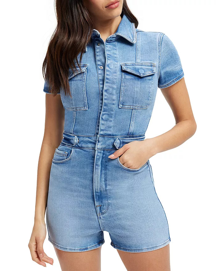 Fit for Success Short Denim Romper | Bloomingdale's (US)