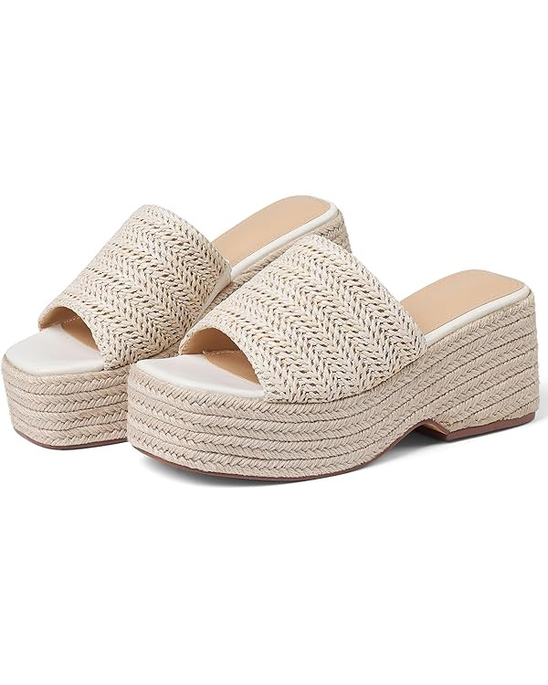 Platform Slip on Espadrille Sandals for Women Wedges Slides Bohemia Sandals Flatform Open Toe Bea... | Amazon (US)