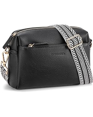 BOSTANTEN Small Crossbody Purse for Women Triple Zip Cell Phone Leather Handbag with Colored Shou... | Amazon (US)