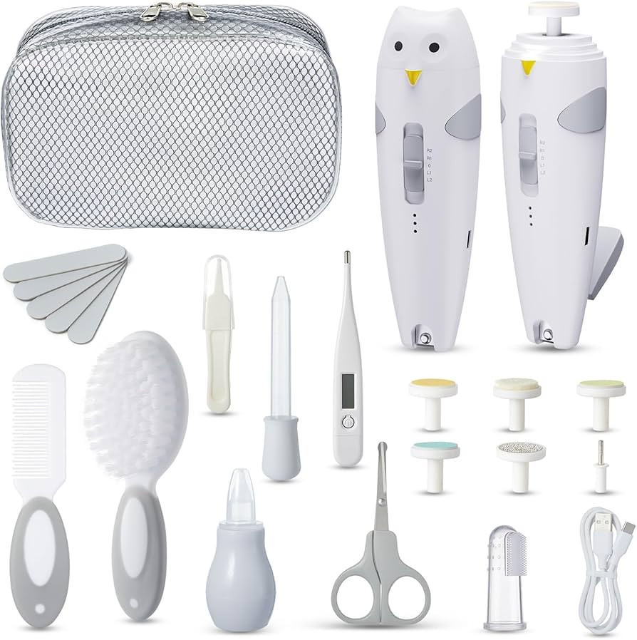 Lictin Baby Healthcare and Grooming Kit, 26 in 1 Rechargeable Nail Trimmer Electric Set,Safe File... | Amazon (US)