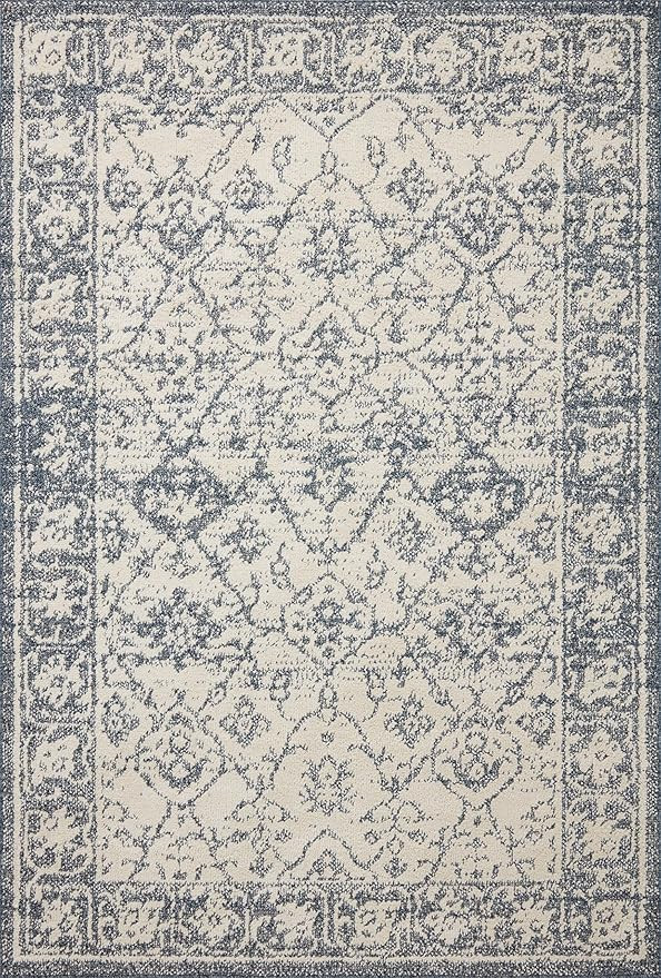 Loloi Magnolia Home by Joanna Gaines Gigi Collection GIG-02 Ivory/Blue 7'-10" x 10' Area Rug | Amazon (US)