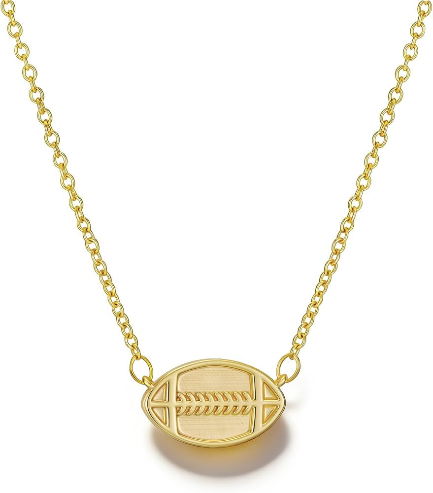 Ascona 14K Gold Plated Softball/Soccer/Volleyball/Basketball/Football Necklace for Women Teens, D... | Amazon (US)