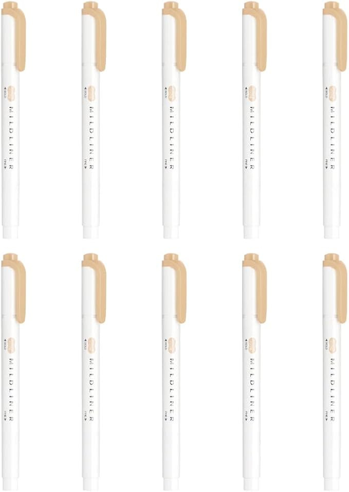 Zebra Mildliner B-WKT7-MBE Highlighter, Mild Beige, 10 Pieces | Amazon (US)