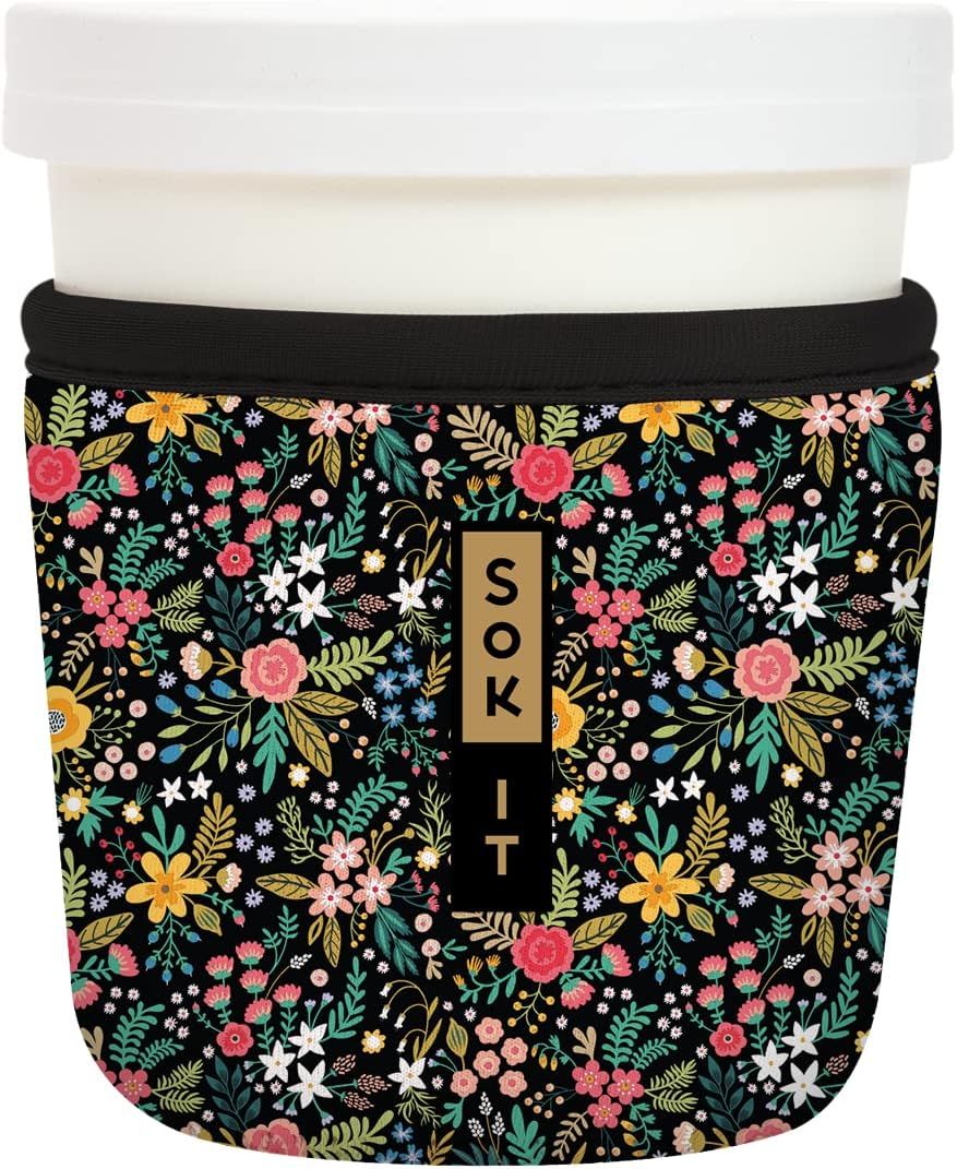 Sok It Ice Cream Sok Tapered Pint Sleeve Insulated Neoprene Cover (English Garden Picnic, Fits Ta... | Amazon (US)
