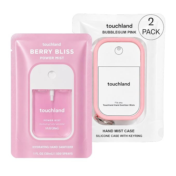 Touchland Pink Pop Set Berry Bliss Hydrating Hand Sanitizer Spray & Case | TSA ready Power Mist w... | Amazon (US)