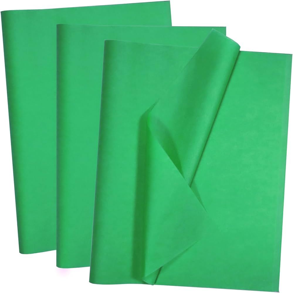 100 Sheets Green Tissue Paper - Artdly 14 x 20 Inches Recyclable Green Wrapping Paper Bulk for We... | Amazon (US)