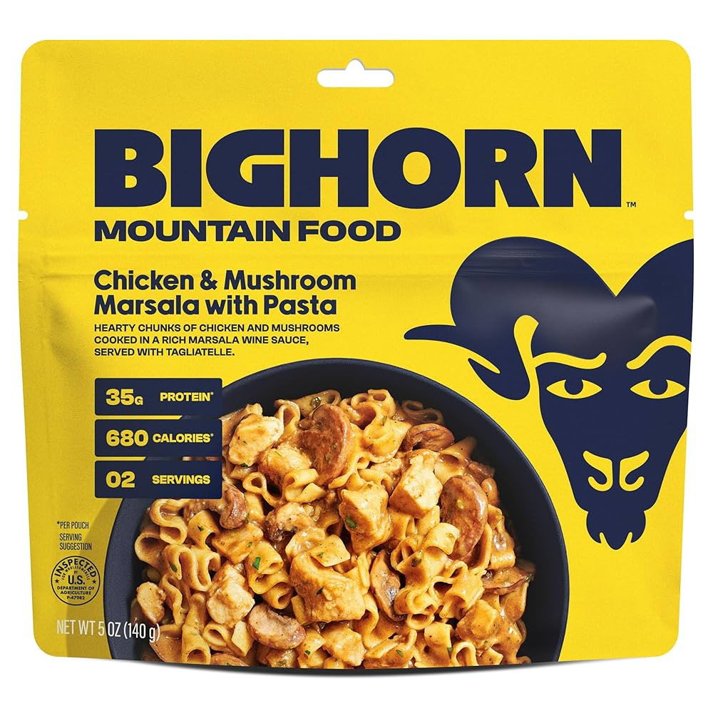 BIGHORN Mountain Food Chicken And Mushroom Marsala with Pasta - Premium Freeze Dried Meals for Ca... | Amazon (US)