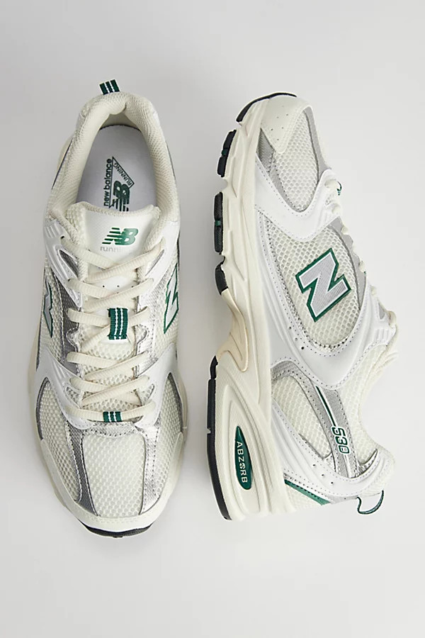 New Balance Men's 530 Sneaker in Sea Salt With White And Marsh Green, Men's at Urban Outfitters | Urban Outfitters (US and RoW)