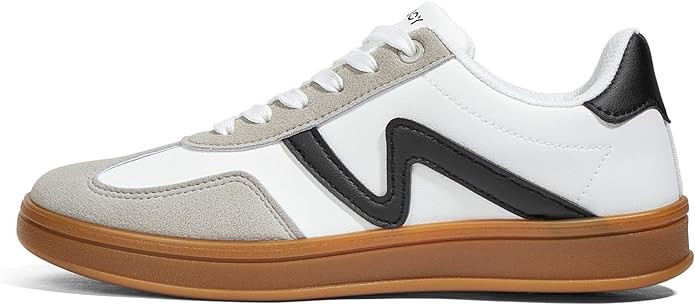 Women's Classic Retro Fashion Sneakers with Gum Sole Trendy Low Top Casual Shoes for Daily Wear, ... | Amazon (US)