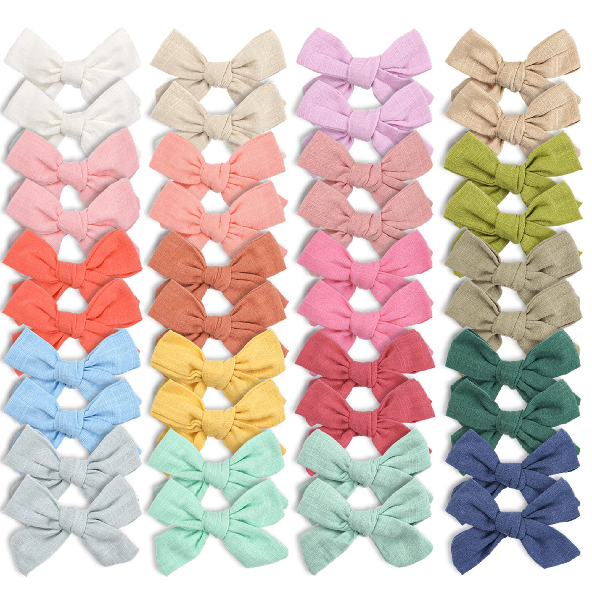 CÉLLOT 40 Pieces Girls Hair Bows Linen Fabric Bows Alligator Clips Hair Accessories for Little G... | Amazon (US)