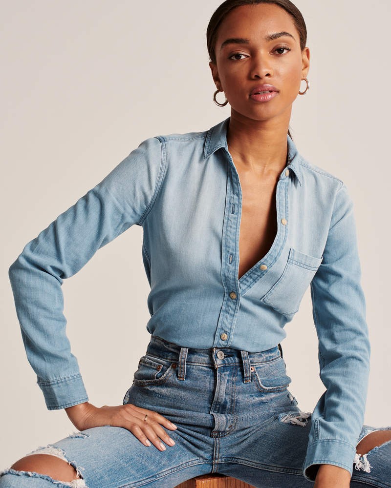 Boyfriend Chambray Shirt | Abercrombie & Fitch (US)