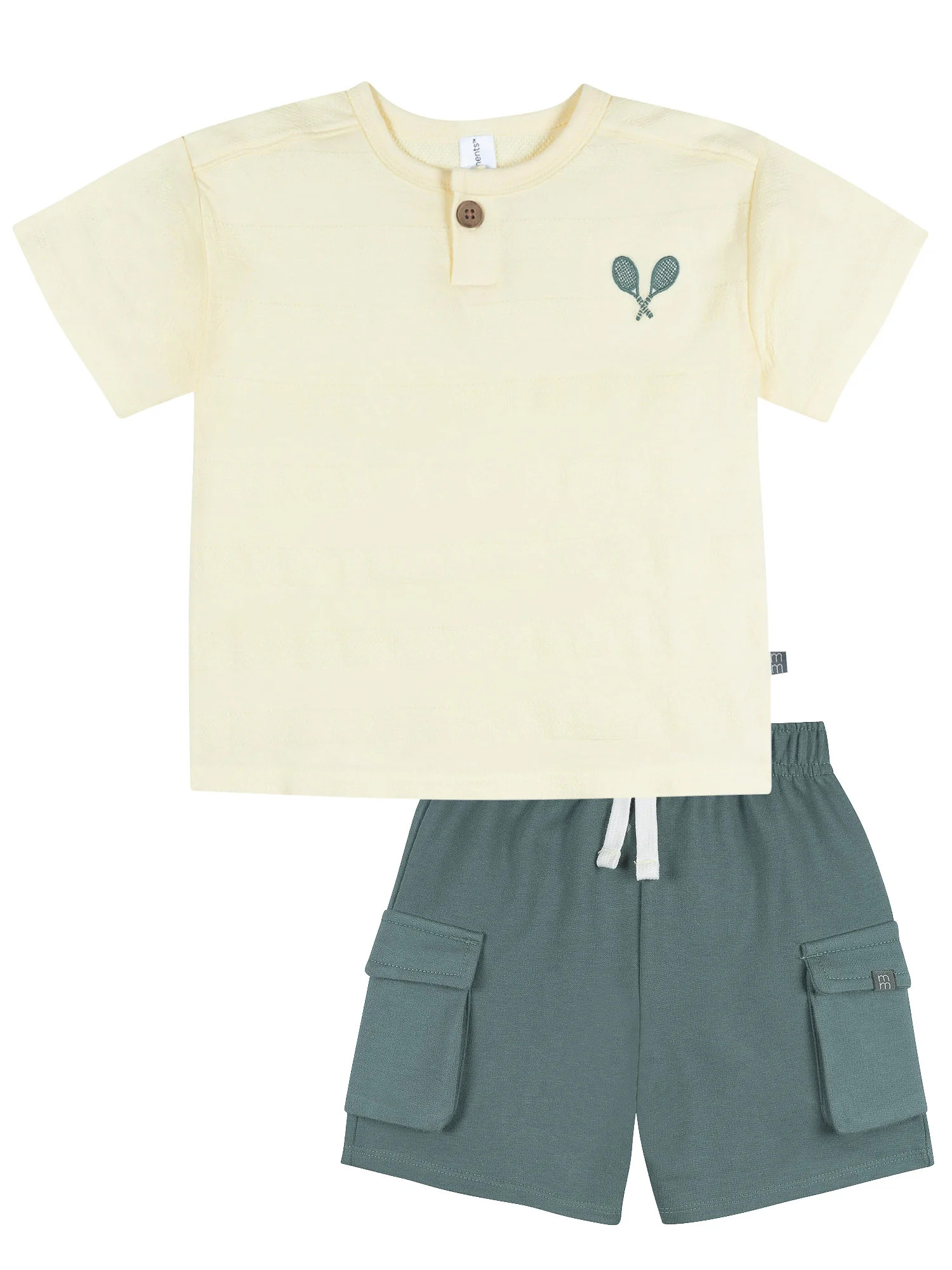 Modern Moments by Gerber Baby and Toddler Boy Textured Shirt and Cargo Short Set, 2-Piece, Sizes ... | Walmart (US)