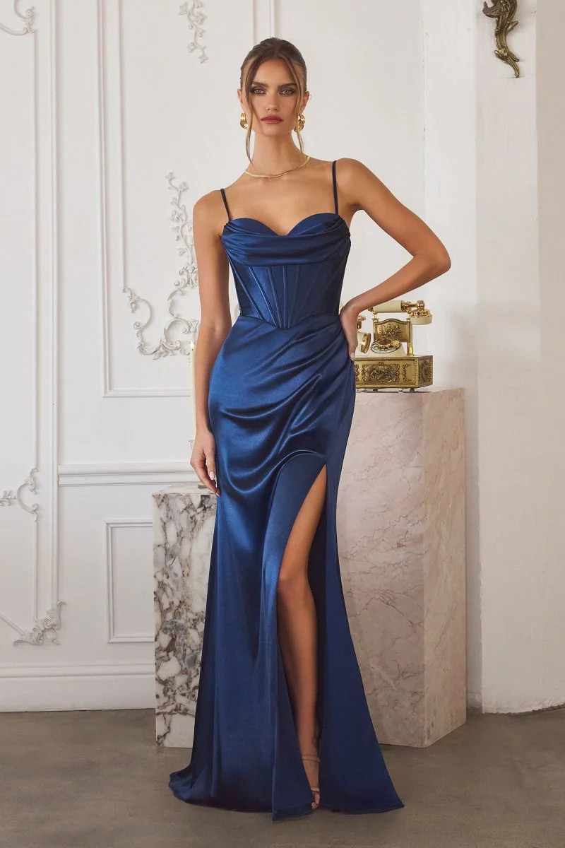 DAWSON GOWN - STRETCH SATIN DRESS | Lady Black Tie