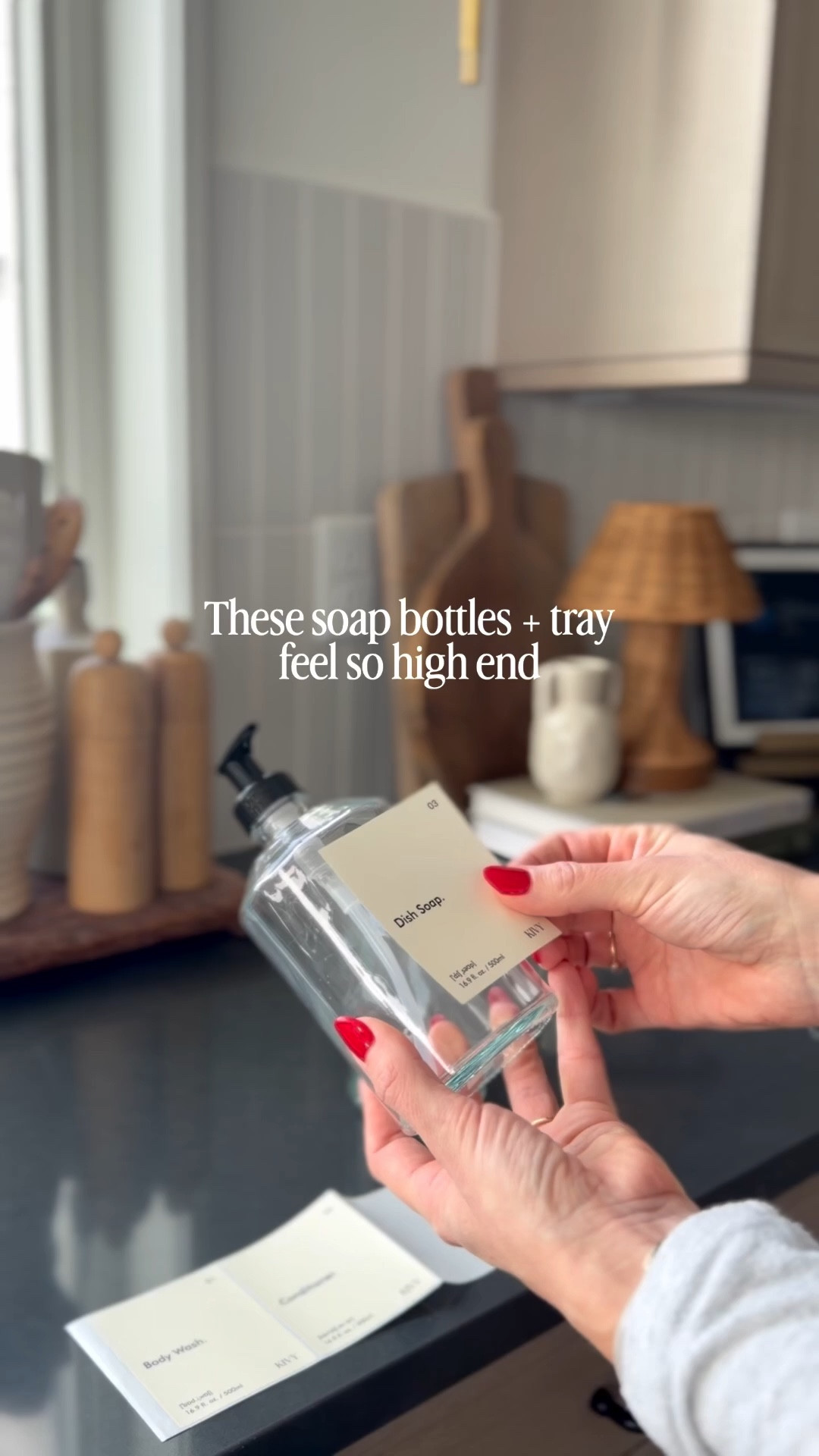 Love these glass soap bottles + scallop tray! Instant upgrade to our sink area  

#LTKHome