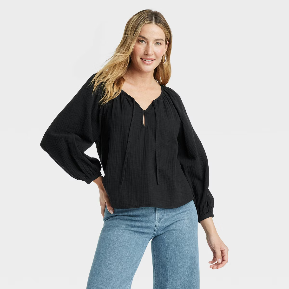 Women's Balloon Long Sleeve Everyday Blouse - Universal Thread™ | Target