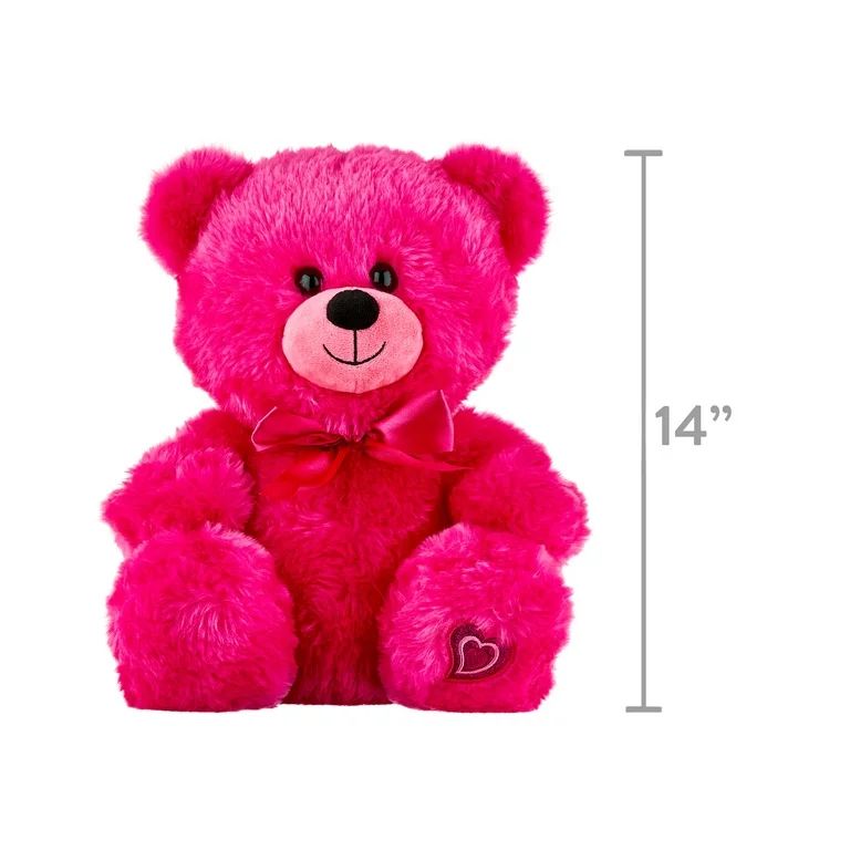 Valentine's Day Candy Scented Pink Teddy Bear Plush Toy, by Way To Celebrate - Walmart.com | Walmart (US)