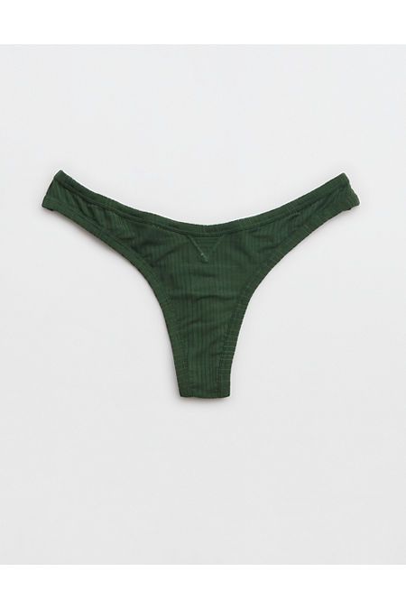 Aerie Modal Ribbed High Cut Thong Underwear | Aerie