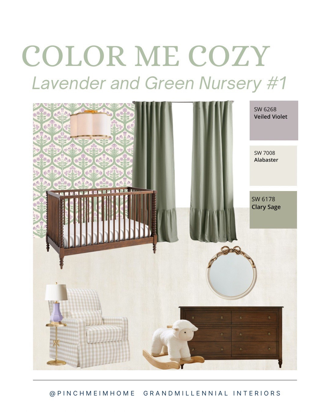 Baby girl’s nursery with lavender and green. Grandmillennial 

#LTKKids #LTKBump #LTKHome