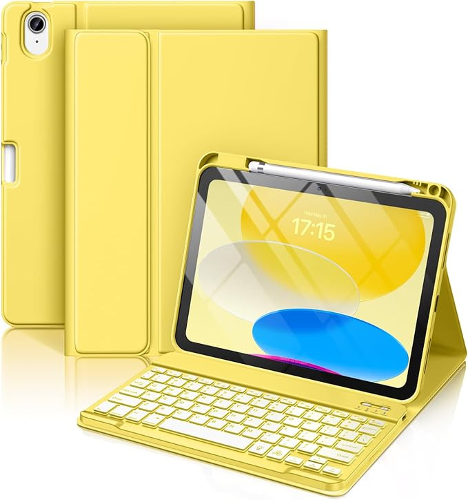Hamile for iPad 11th 10th Generation Case with Keyboard - 7 Colors Backlit Wireless Detachable Fo... | Amazon (US)