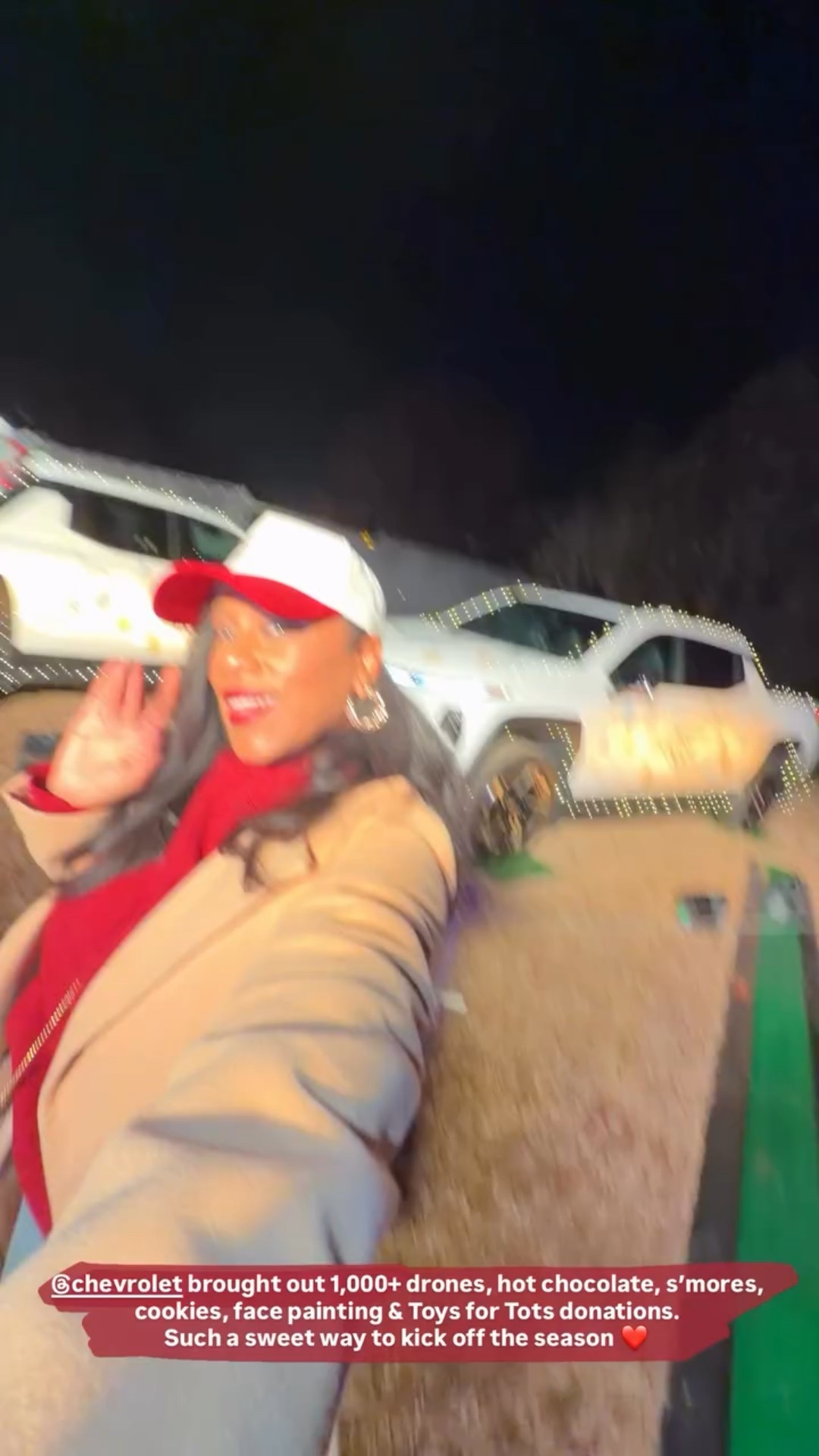 @chevrolet brought out 1,000+ drones, hot chocolate, s’mores, cookies, face painting & Toys for Tots donations.
Such a sweet way to kick off the season ❤️