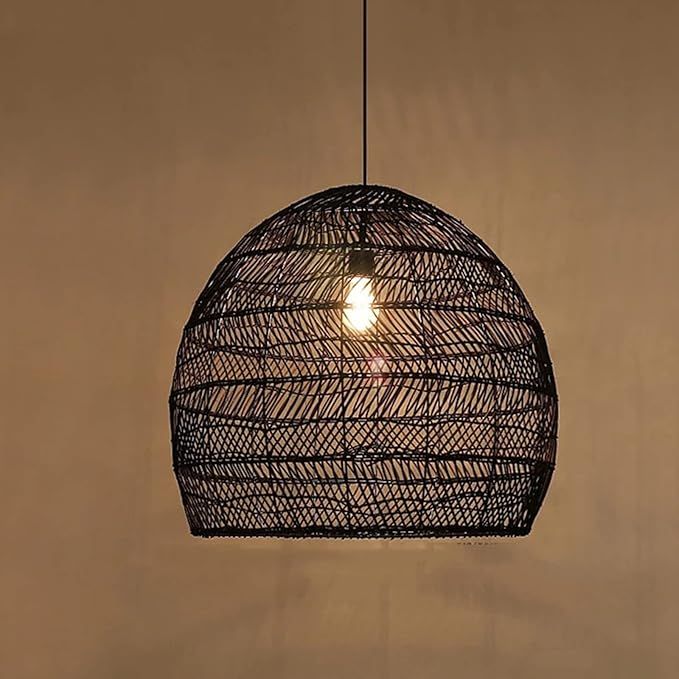 Arturesthome Kitchen Island Light, Rattan Woven Pendant Lighting Fixture Shades, Handmade Hanging... | Amazon (US)