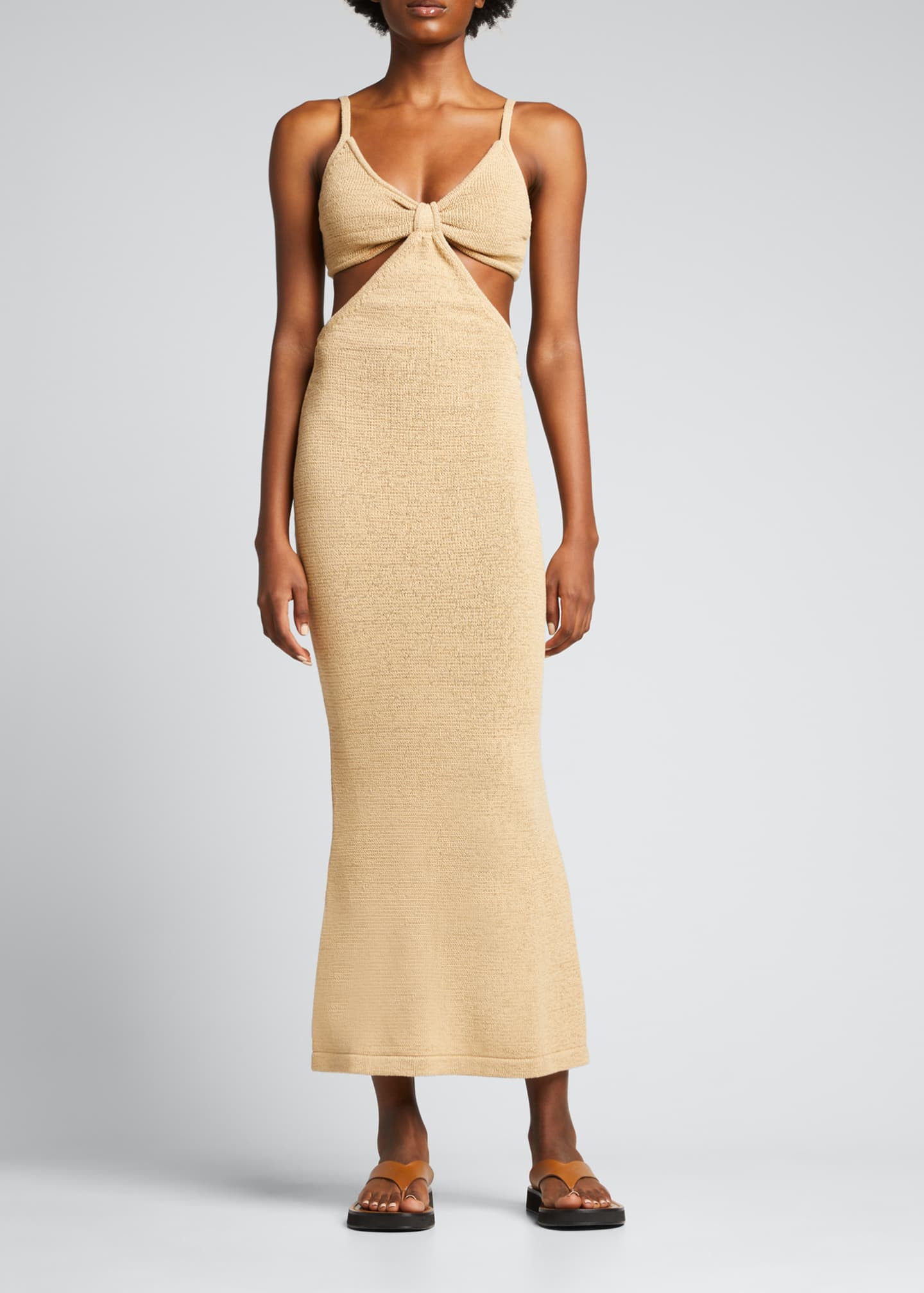 Serita Cutout-Waist Metallic Cocktail Dress | Bergdorf Goodman