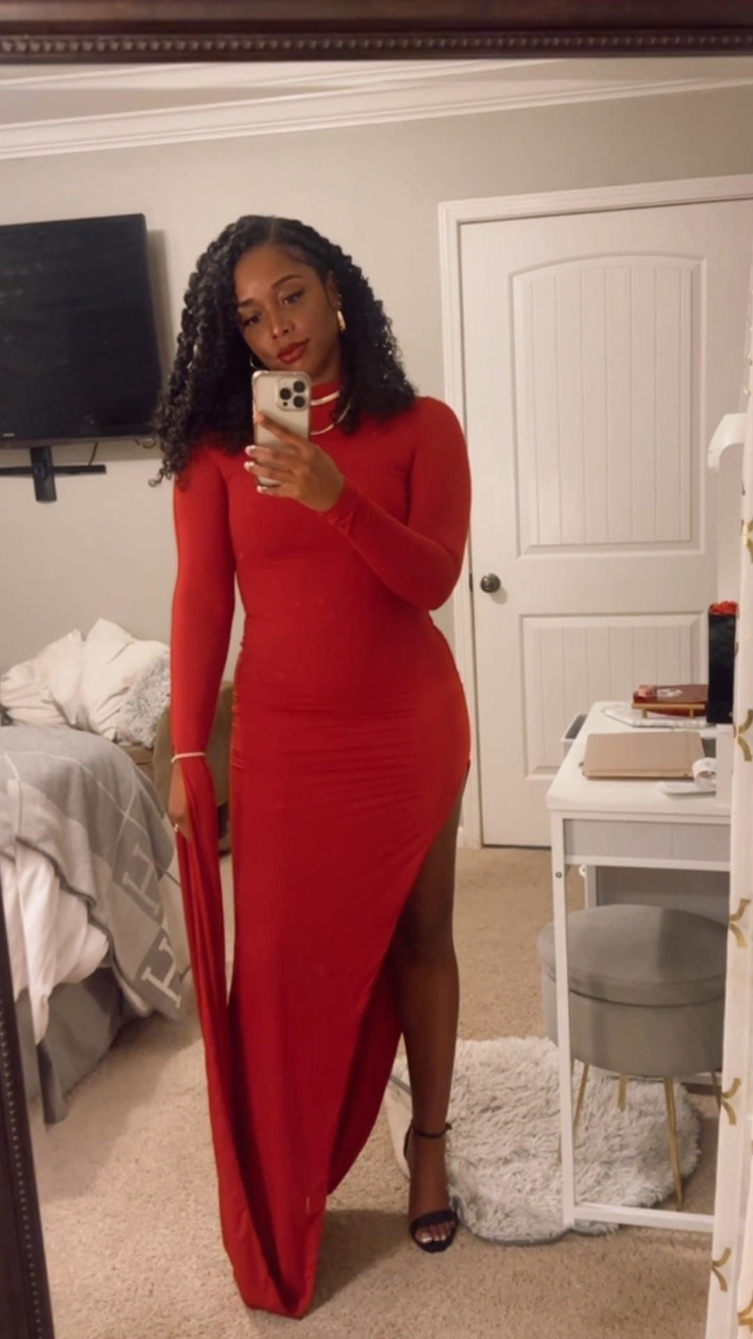 Date Night - Red Dress 

Naked Wardrobe Draped Sleeve 