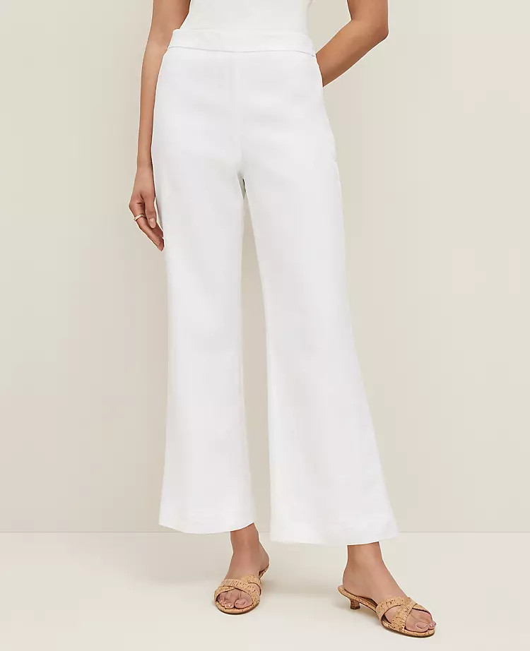 The Flare Ankle Pant in Linen Blend | Ann Taylor