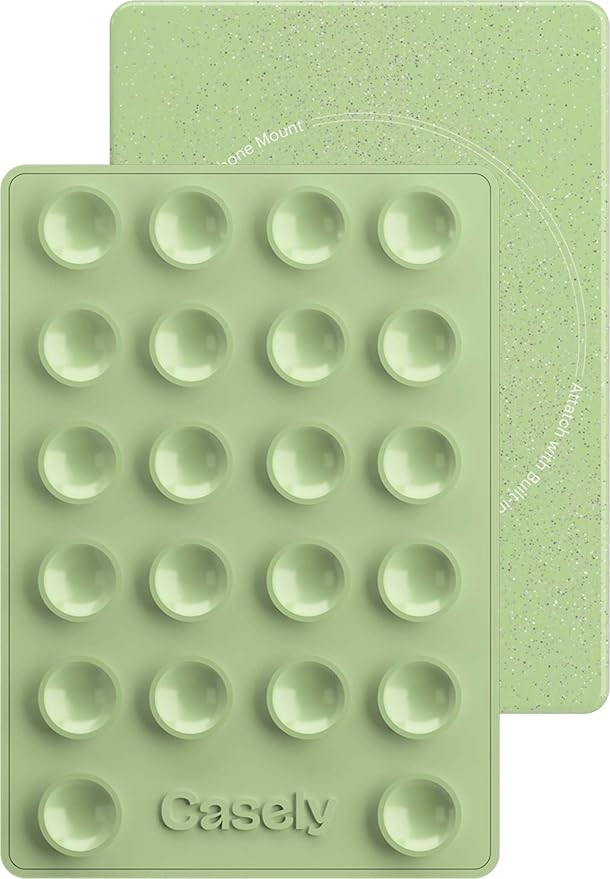 Casely Grippy Kiwi Kiss | Lime Green Glitter | MagSafe Compatible Cell Phone Mount Silicone Sucti... | Amazon (US)