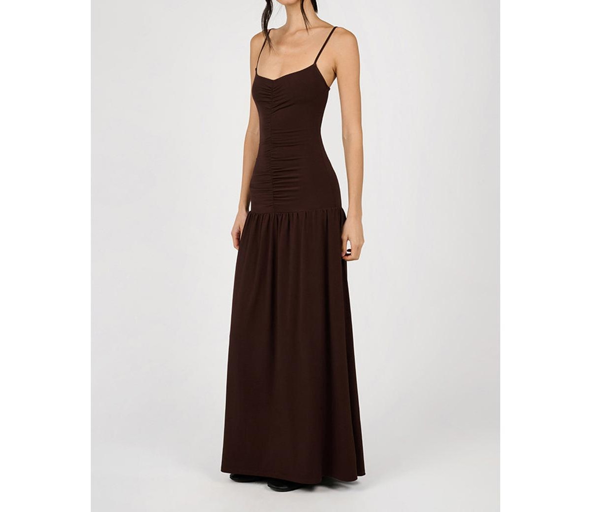 WeWoreWhat Women's Ruched Front Scoop Maxi Dress - Chestnut | Macy's