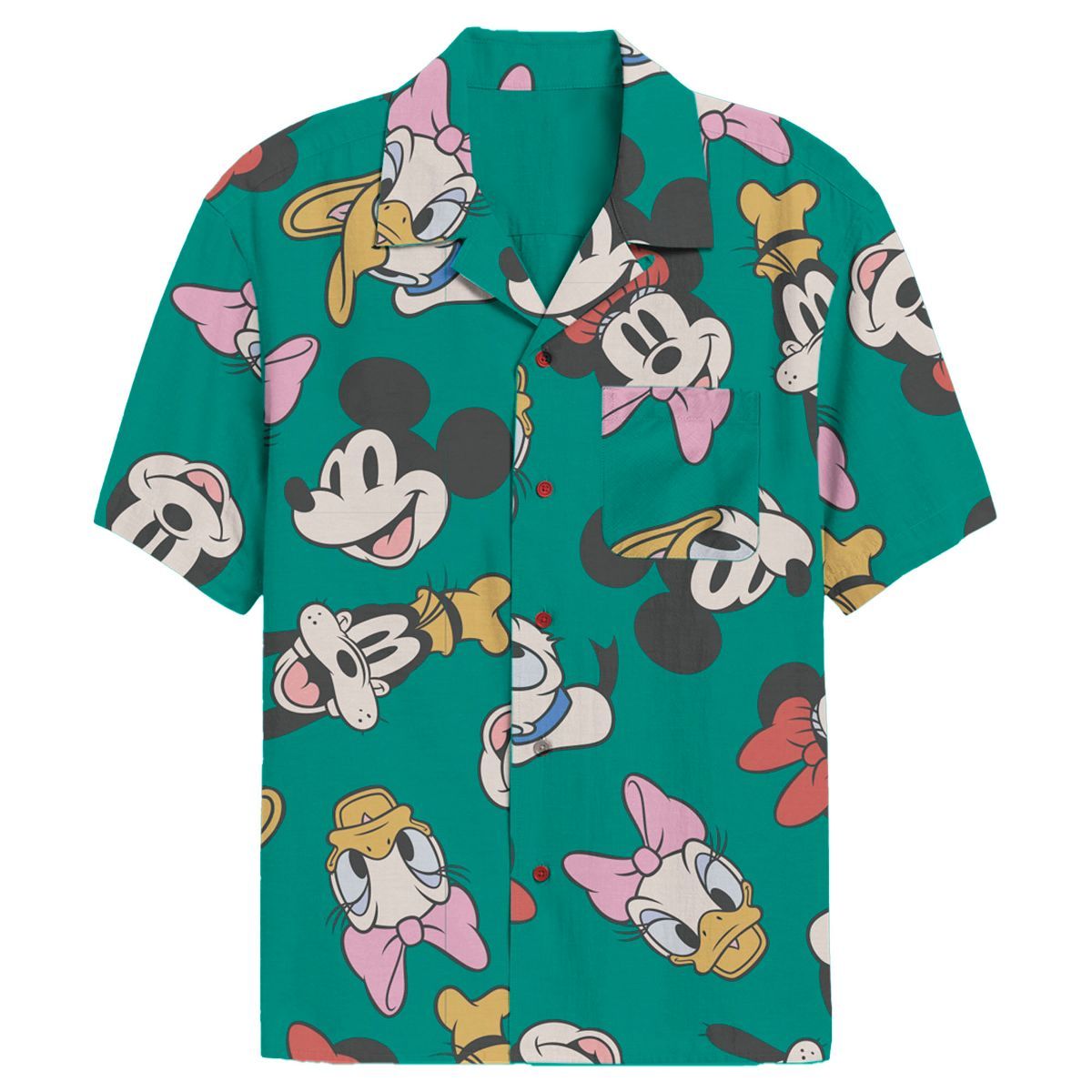 Men's Mickey & Friends Retro Character Print Button Down Shirt | Target