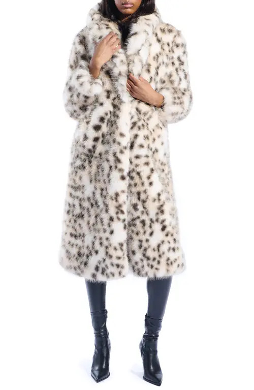 AZALEA WANG Leopard Print Faux Fur Coat in Tan Multi at Nordstrom, Size Medium | Nordstrom