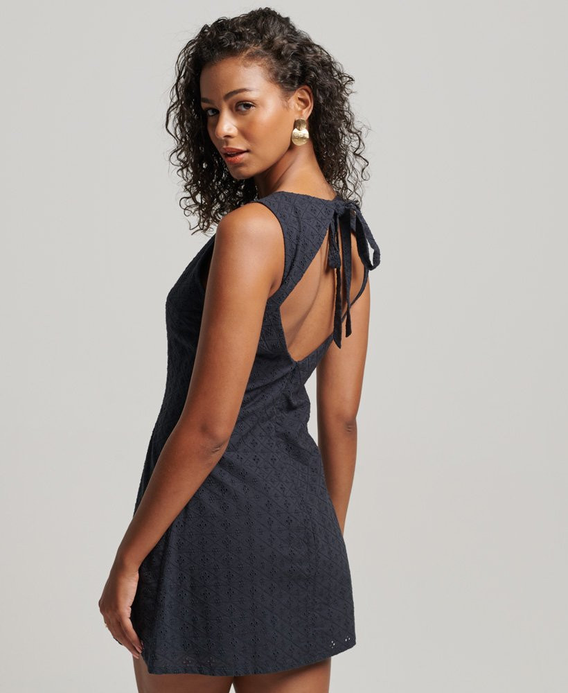 Womens - Vintage Broderie Mini Dress in Navy | Superdry UK | Superdry (UK)