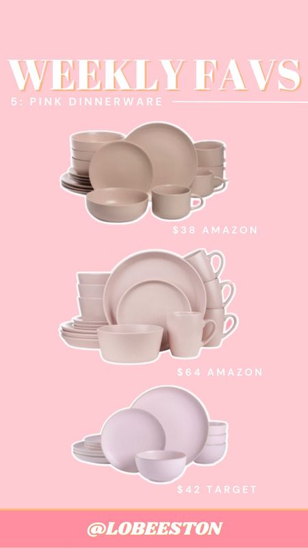 Pink dinnerware from Amazon & Target! 