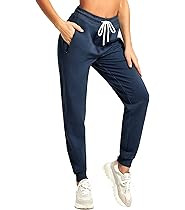 PULI Women Workout Sweatpants Cotton Jogger Ribber Splicing Lounge Sweat Pants with Zipper Pocket | Amazon (US)