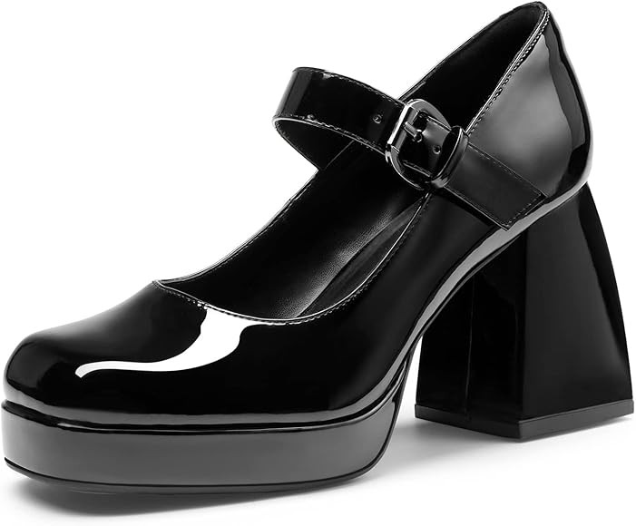 DREAM PAIRS Women's High Chunky Platform Closed Toe Mary Jane Block Heels Square Toe Strappy Dres... | Amazon (US)