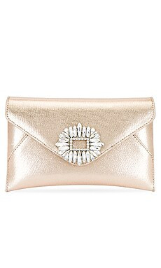 olga berg Antonia Envelope Clutch in Champagne from Revolve.com | Revolve Clothing (Global)