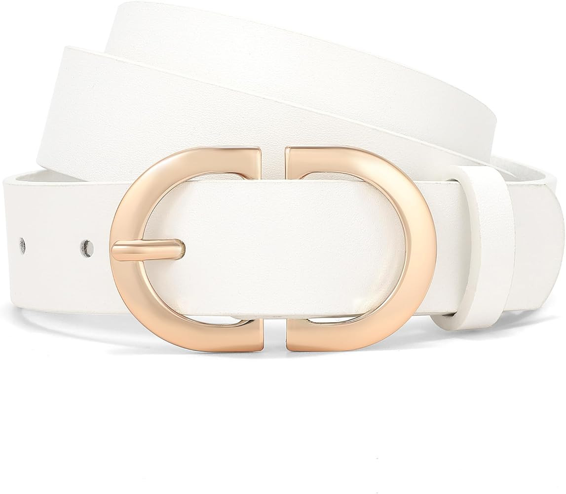 XZQTIVE Women PU Leather Belt for Jeans Pants Dress Fashion Belts with Gold Buckle Ladies Waist B... | Amazon (US)