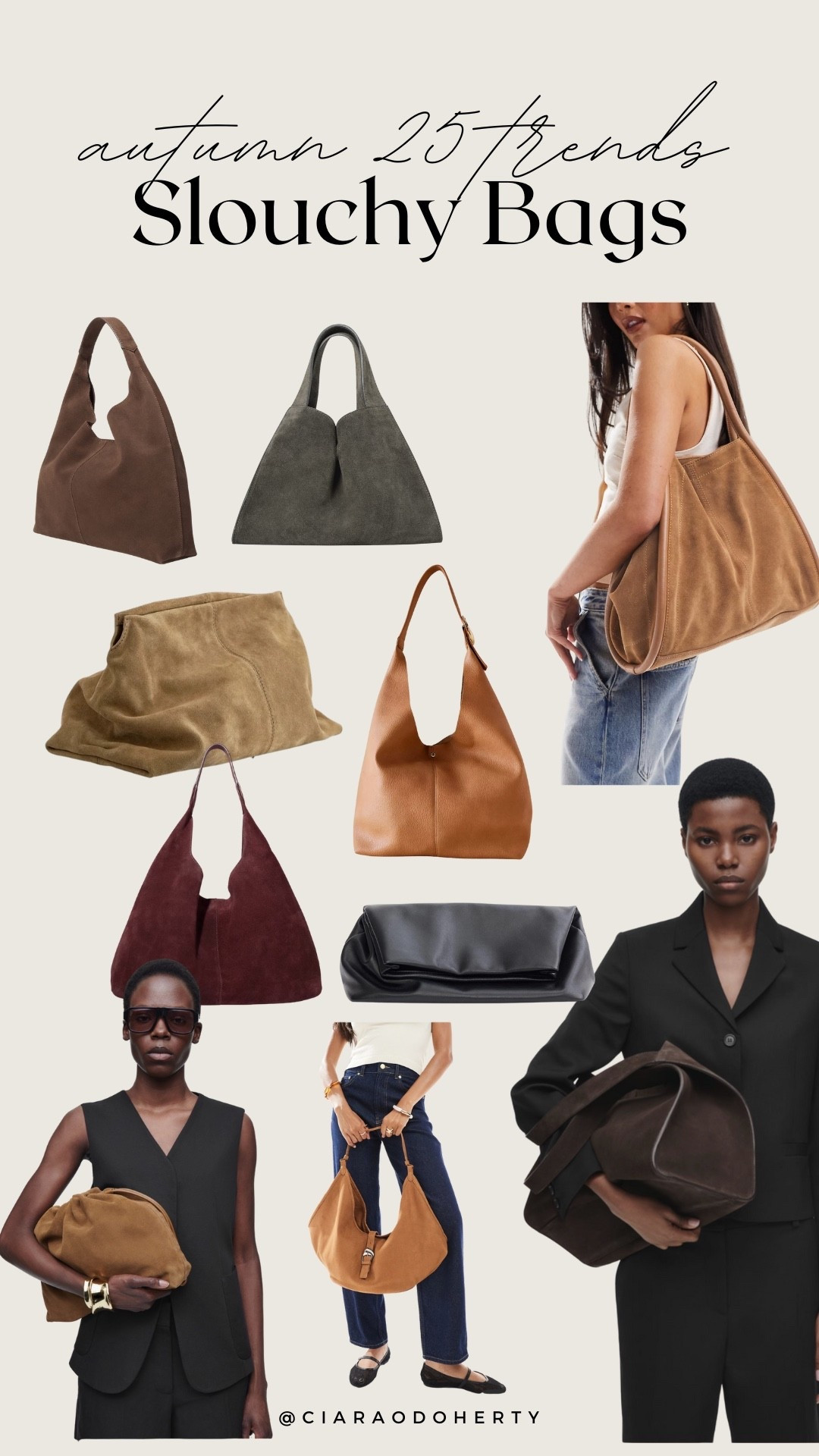 Autumn Trends: Slouchy Bags 
Suede bags,
Leather bags,
Clutch bags,


#LTKireland #LTKeurope #LTKautumn