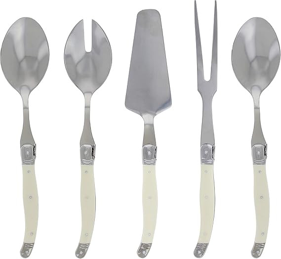 French Home Laguiole Hostess Set – 5-Piece Serving Utensils with Slotted Spoon, Spatula, Fork, ... | Amazon (US)