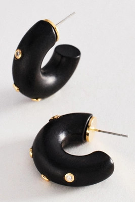 Shimmered Wood Hoop Earrings | Anthropologie (US)