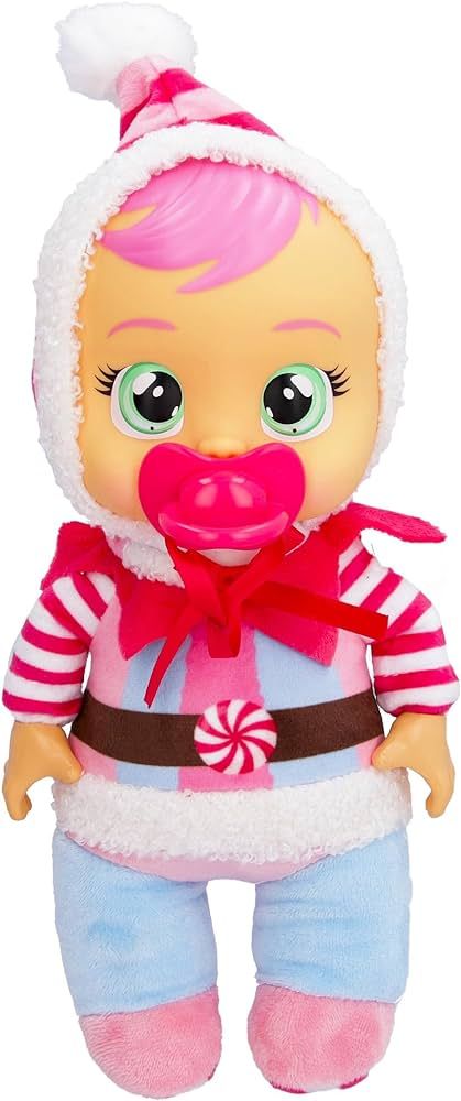Cry Babies Tiny Cuddles Christmas Pixy - 9" Baby Dolls, Cries Real Tears, Red and White Candy Can... | Amazon (US)