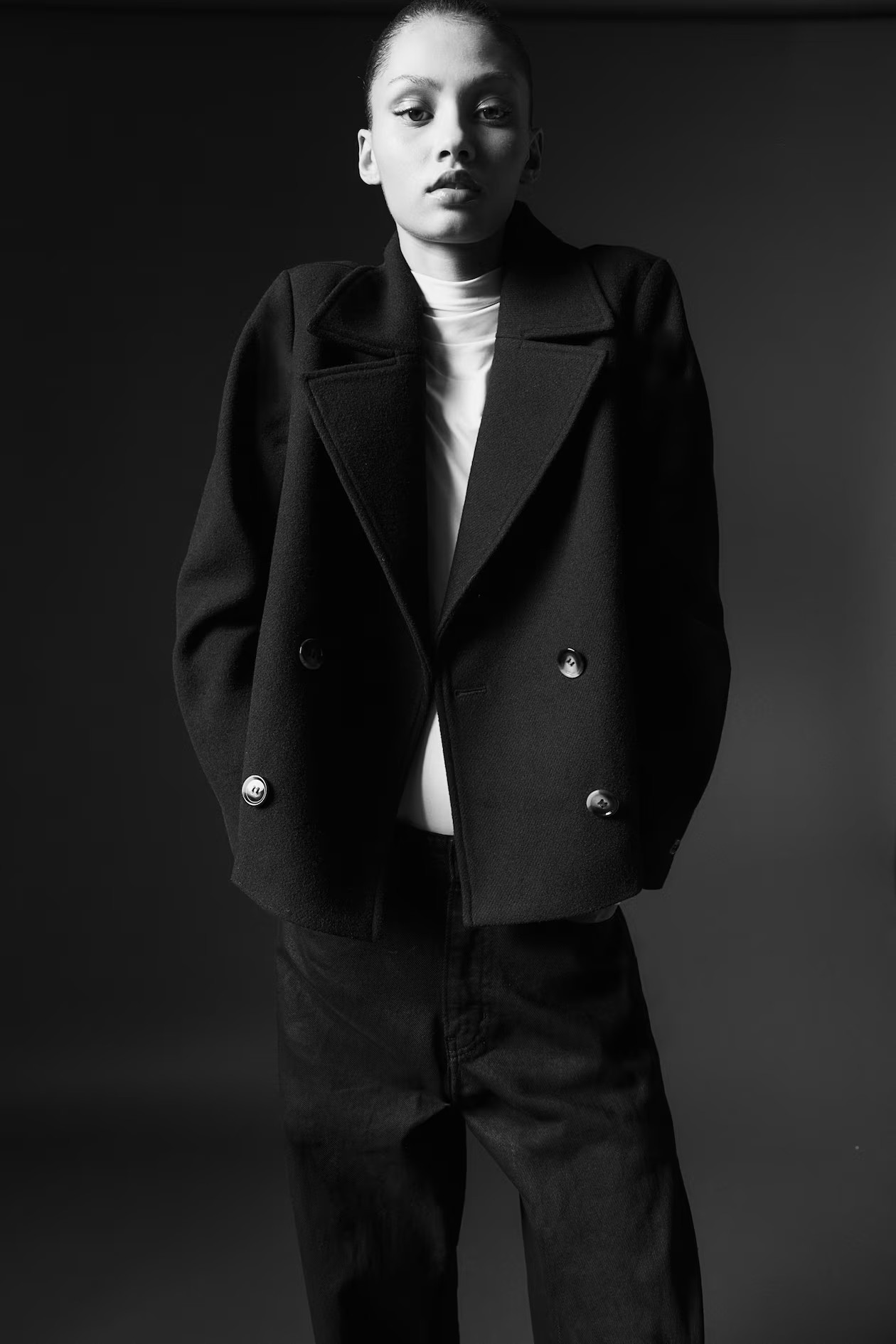 Short Pea Coat - Taupe melange - Ladies | H&M US | H&M (US + CA)