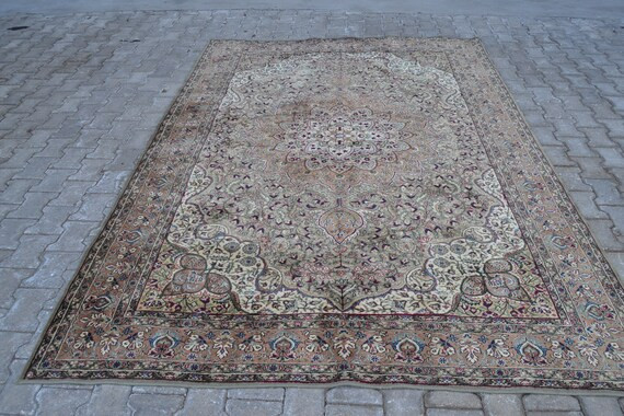 turkish rug 6.7x9.9 ft area rug oushak rug oriental vintage rug vintage decor home decor handmade... | Etsy (CAD)