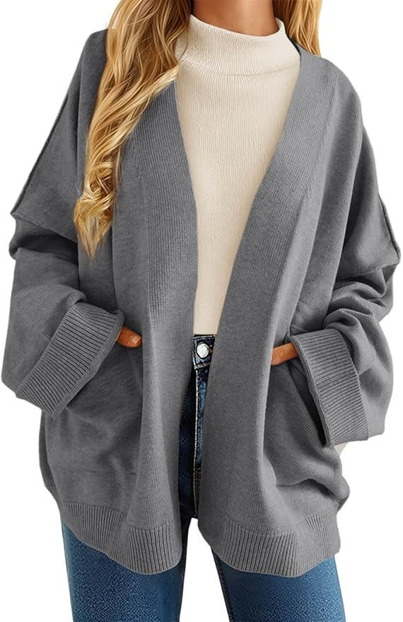 Cicy Bell Womens Oversized Cardigans Long Sleeve Open Front Shawl Sweaters Knit Fall Outerwear wi... | Amazon (US)