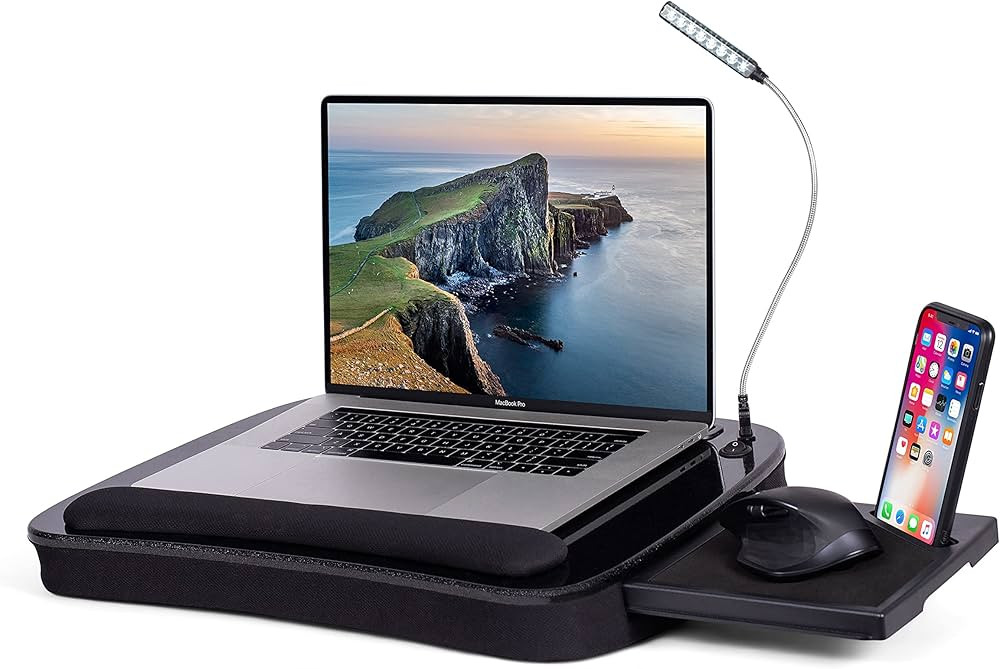 BIRDROCK HOME Multi-Tasking Lap Desk with Memory Foam Cushion | USB Light and Mouse Pad | Fits La... | Amazon (US)