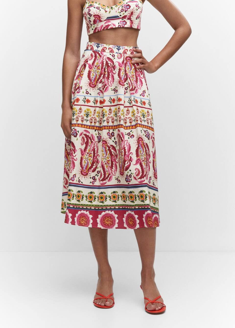 Bedruckter leinenrock -  Damen | Mango Deutschland | MANGO (DE)