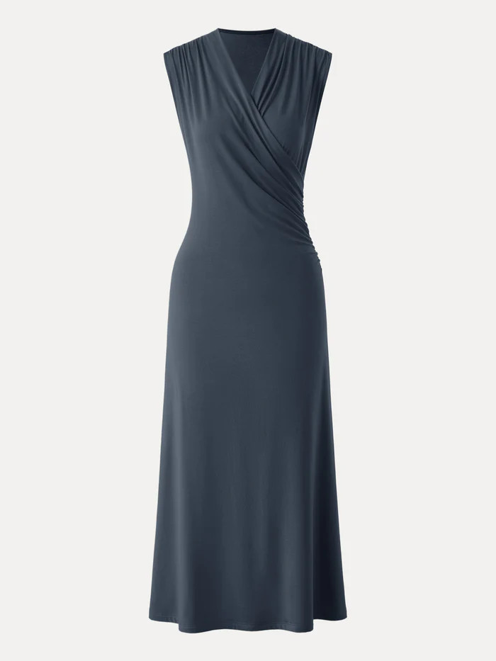 Ultrasoft Tencel Surplice Gathered Maxi Dress | OGL